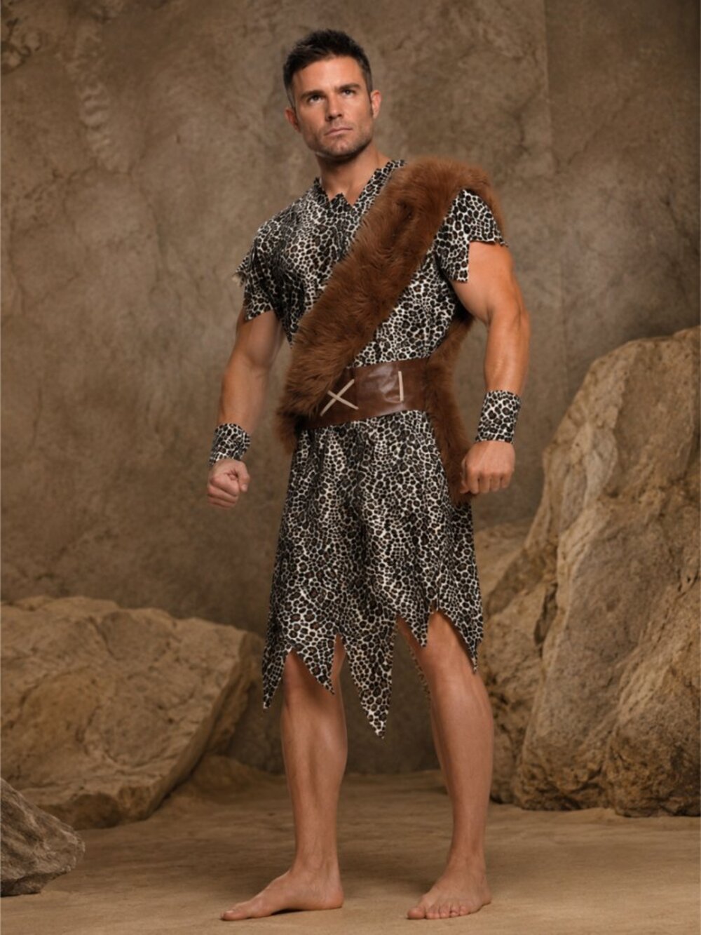 Spirit Halloween Cave Dweller Caveman Men's Costume Set One Size 42-46